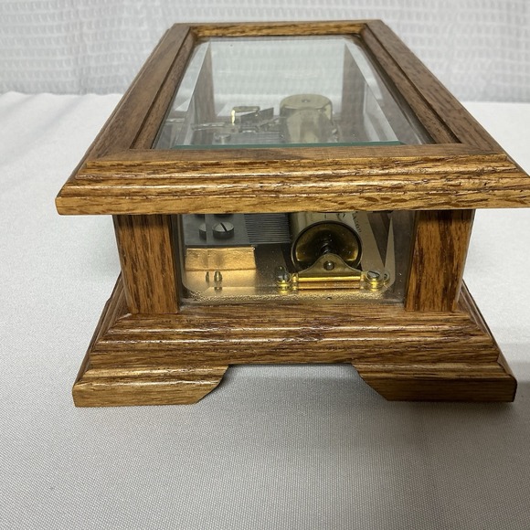 Vtg Reuge Of Sainte Croix Switzerland 72 Keys Music Box Wooden & Crystal Glass - Picture 6 of 15